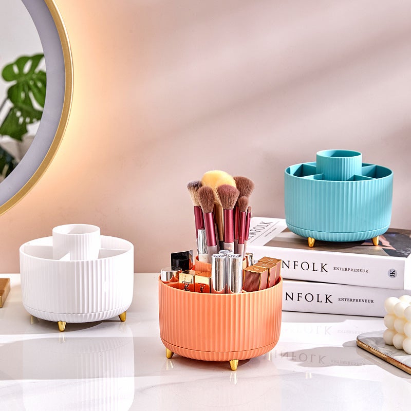 Classification Storage Desktop Storage Plastic Rotating Pen Holder Cosmetics Storage Box Sense Home Table Light Luxury Storage Rack - Image 2